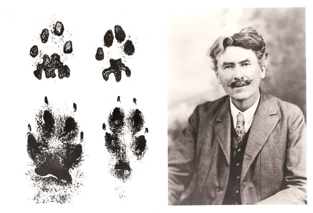 olf photo of Ernest Thompson Seton and fingerprints