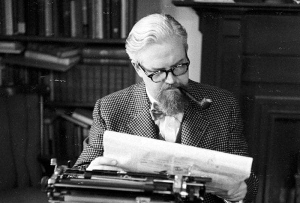 robertson davies reading the newspaper