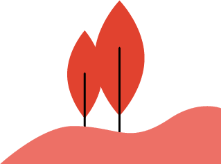 two red flowers vector art
