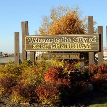welcome signs in fort mcmurray entrance