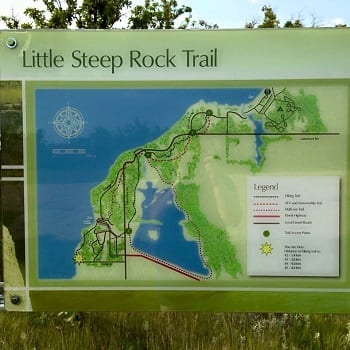 Map of the Little Steep Rock Trail located in Steep Rock, Manitoba.