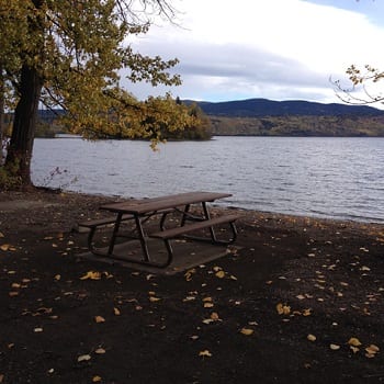 sitting place near lake