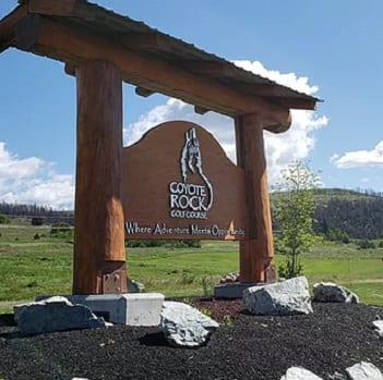 Coyote Rock Golf Course signboard