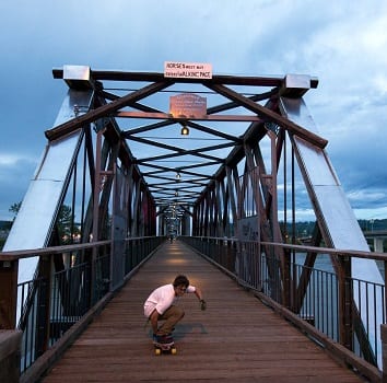 River foot bridge