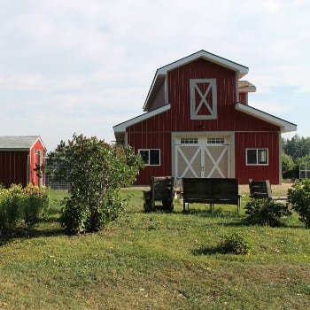 red building house