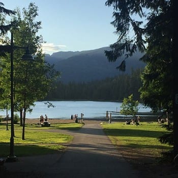 lake and mountains