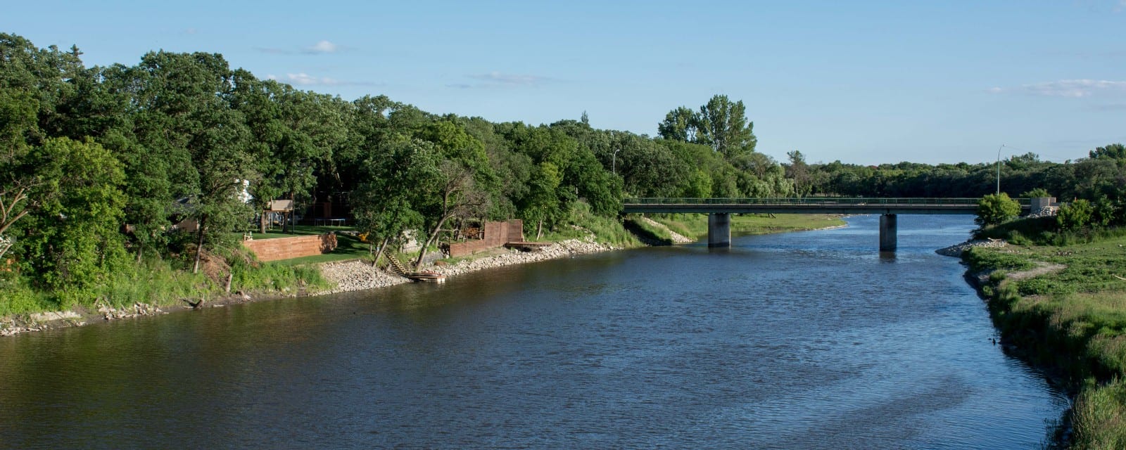 over bridge at lake