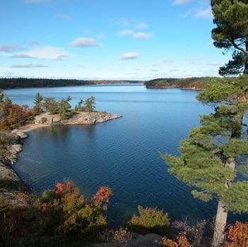 blue water in lake