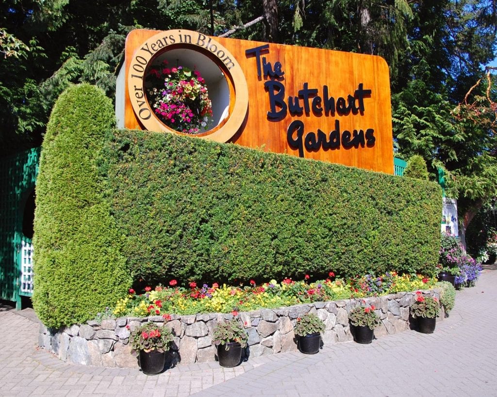 Butchart Garden sign