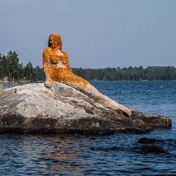 mermaid statue rainy lake