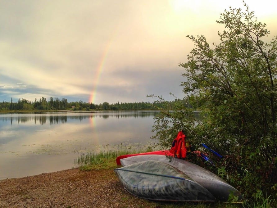 Crimson lake and rainbow